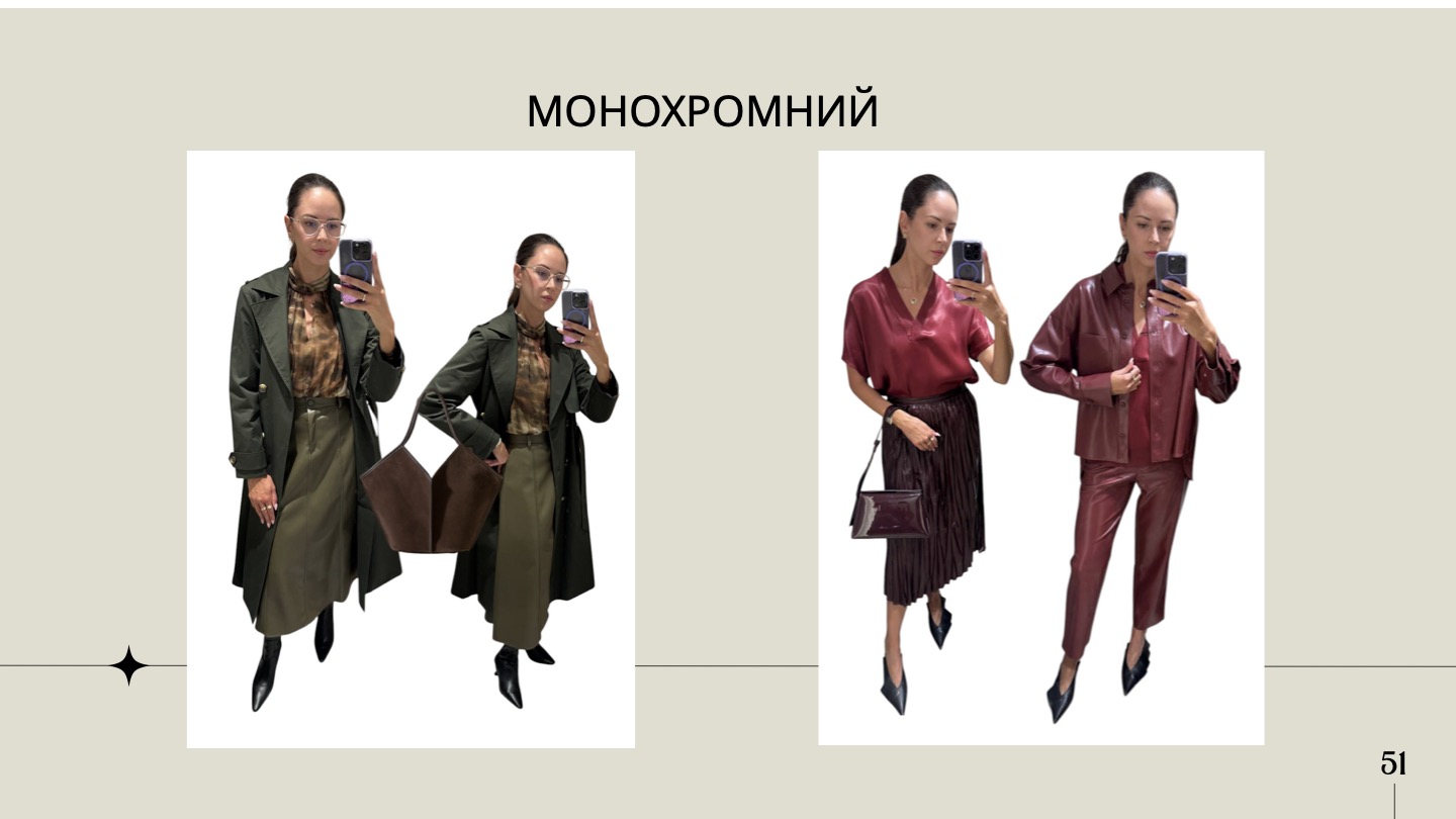 Слайд из курсовой карты стиля с монохромными образами